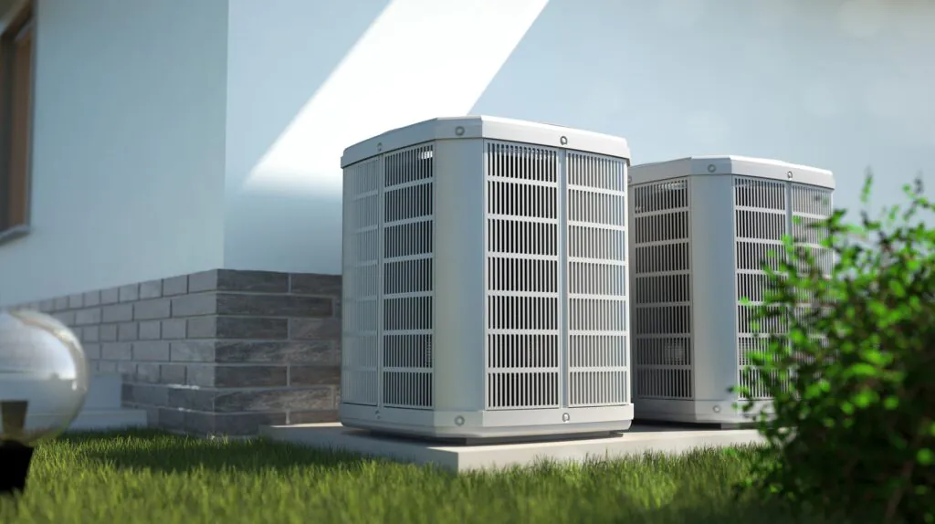 Air conditioners installed outside of a home